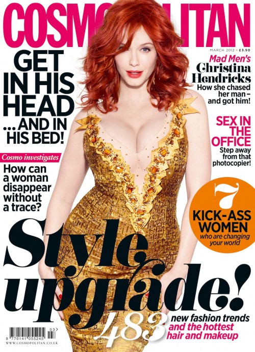 Cosmo UK Cover | Christina Hendricks Flaunts Cleavage