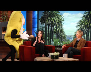 Megan Fox Gets Spooked By Banana Man